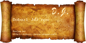 Dobozi János névjegykártya