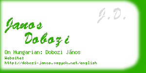 janos dobozi business card